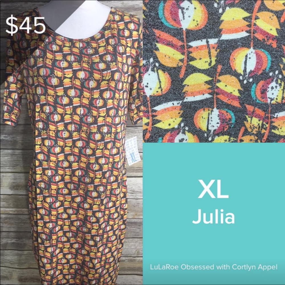 LuLaRoe Julia 3 Quarter Length Dress